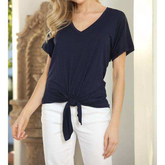 VERONICA M Tops - NEW VERONICA M tee with front tie in navy